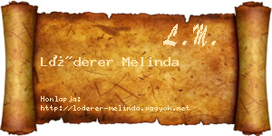 Lóderer Melinda névjegykártya
