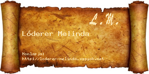Lóderer Melinda névjegykártya